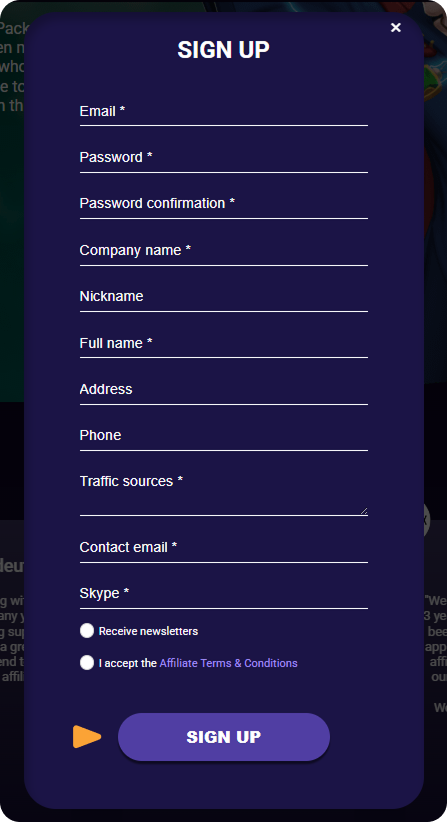 Affiliate Form